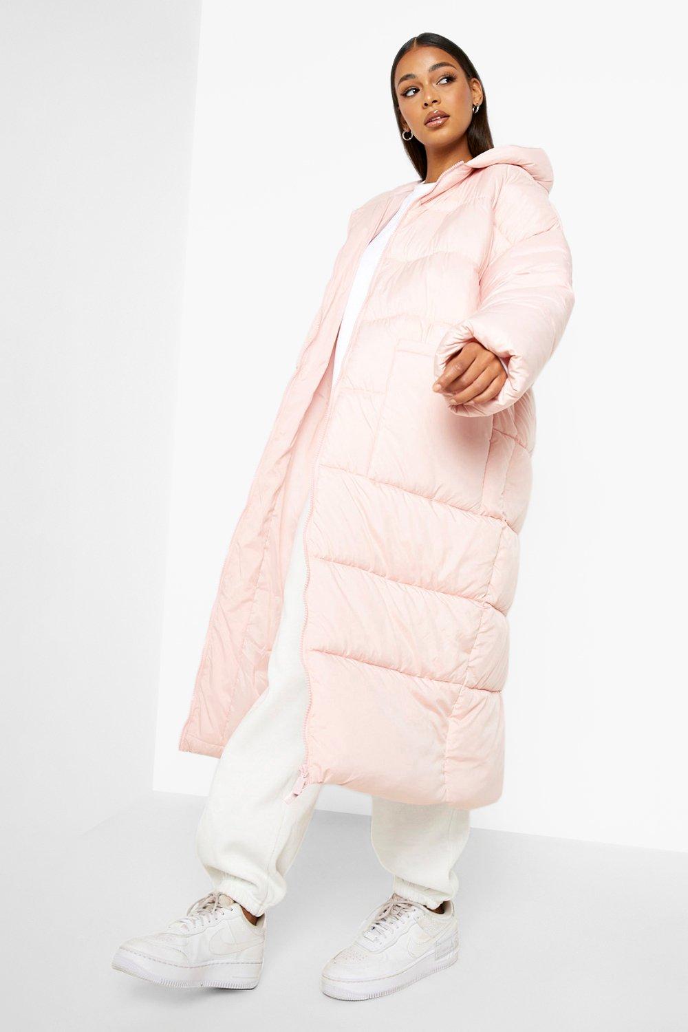 Hooded Longline Puffer Coat boohoo